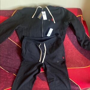 Black Zip-Up Hoodie and Joggers Set